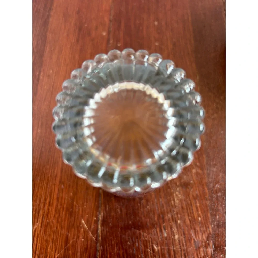 Vintage Clear Glass Highball Tumbler Ribbed Fluted‎ Base Drinking Glass 5.5 Inch